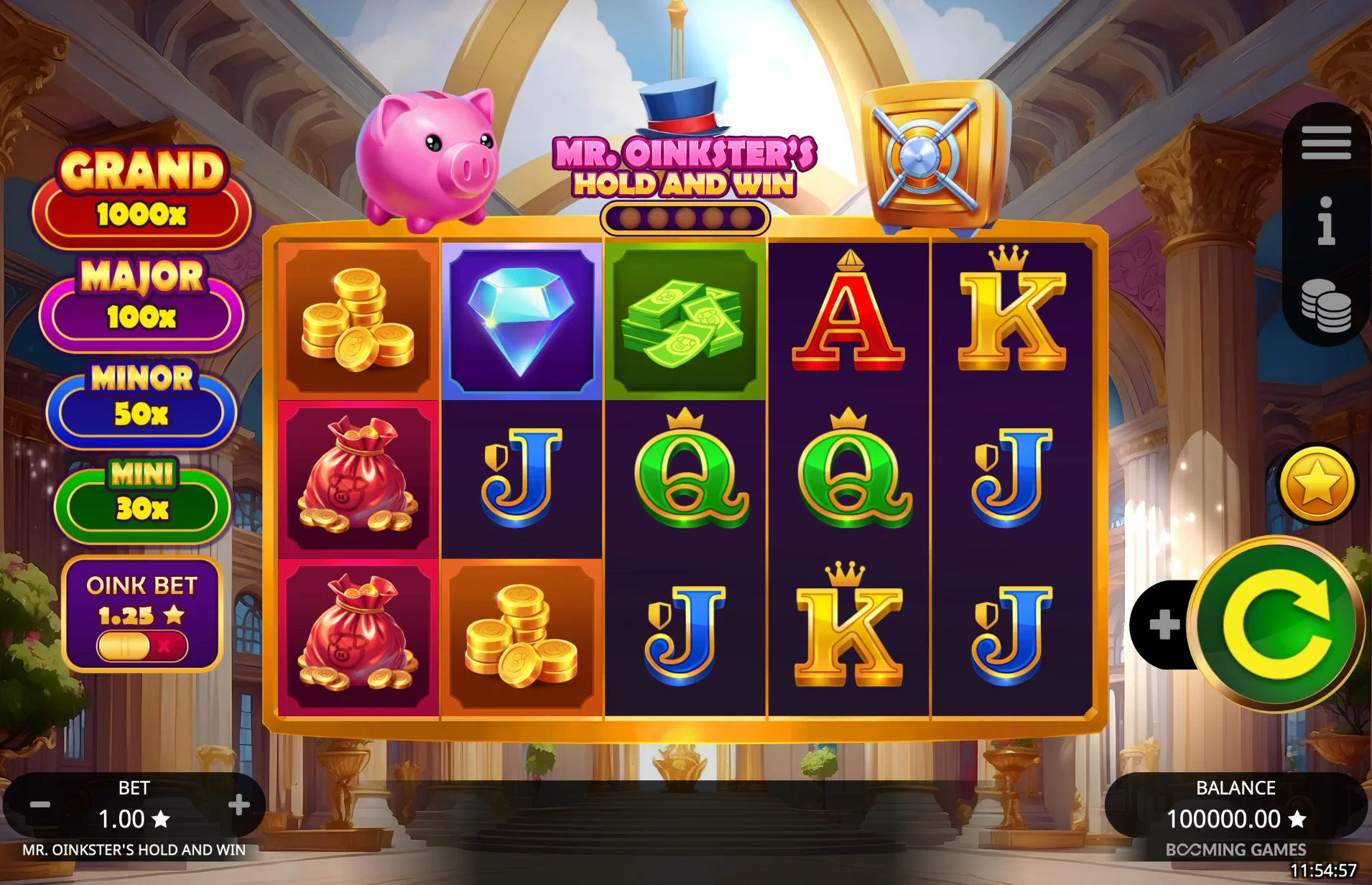 Mr. Oinkster's Hold and Win Base Game